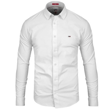 Tommy Jeans koszula męska Tommy Hilfiger Slim Fit biała r.M