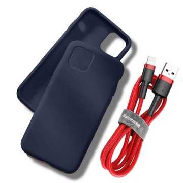 Etui Silikonowe do iPhone XR Granatowy +kabel
