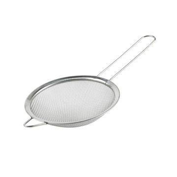 3x SITKO KUCHENNE zestaw STAL CEDZAK Z UCHWYTEM 12/18/24 CM DO PRZESIEWANIA