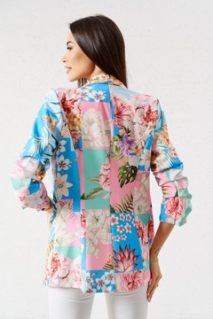 Włoski marynarka kwiaty liście OMBRE jungle luksus