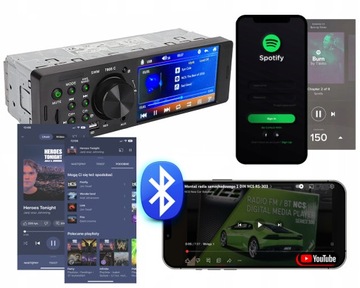 АВТОМОБИЛЬНЫЙ РАДИО1DIN 4,1-ДЮЙМОВЫЙ ЭКРАН USB BLUETOOTH SD