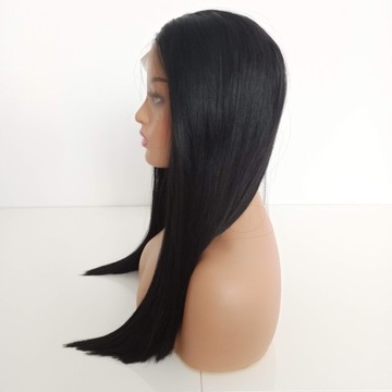 Черный парик LACE FRONT + БЕСПЛАТНАЯ шапочка