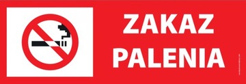 Naklejka 30x10 cm - ZAKAZ PALENIA