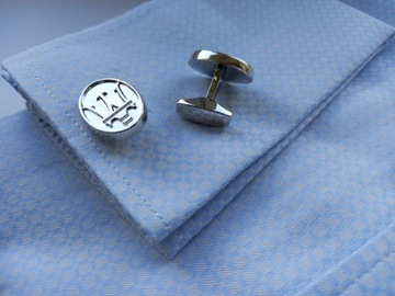 Серебряные запонки для рубашек Maserati