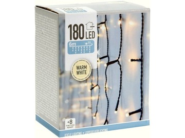ZEWNĘTRZNA GIRLANDA KURTYNA 180 warm LED 6m 230V