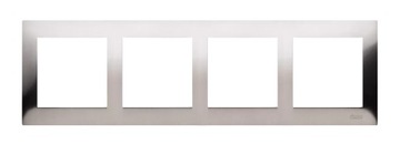 Ramka poczwórna Kontakt-simon DR4/61 srebrna IP20 / IP44; inox
