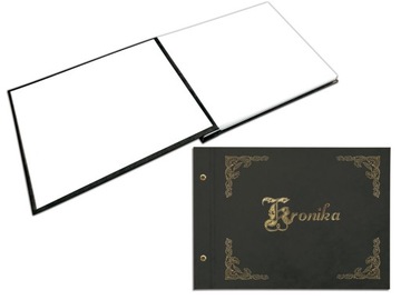 Kronika złocona B4, 90 kart, pozioma – czarna