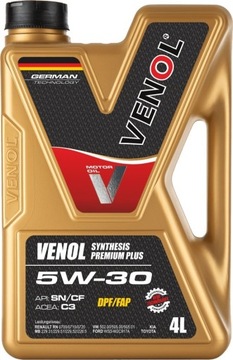 VENOL SYNTHESIS PREMIUM PLUS C3 5W30 4L ZAMIENNIK LOTOS SYNTHETIC PLUS 5W30