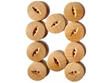 GUZIKI 23mm DREWNIANE guzik drewniany NATURALNE ŁEZKA 10szt