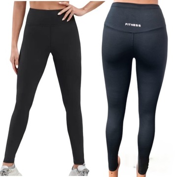Legginsy damskie LEGINSY SPORTOWE KLASYCZNE DŁUGIE WYGODNE CZARNE