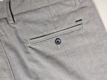 TOP SECRET spodnie w kratkę szare casual W33 86cm