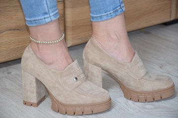 MEGA CUDNE MOKASYNY CZÓŁENKA ORGINAŁ CASUAL BUTY ITALY STYL BOTKI PLATFORMA