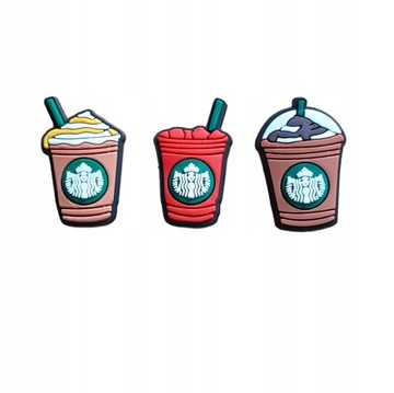 3 SZT. CHARMS DO CROCS STARBUCKS COFFEE PRZYPINKI KAWA