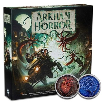 ZESTAW 60 METALOWYCH MONET ZAMIENNIK DO GRY ARKHAM HORROR 3 ED