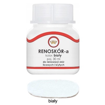 RENOSKÓR КРАСКА ДЛЯ ОБУВИ КОЖАНАЯ БЕЛАЯ 30МЛ