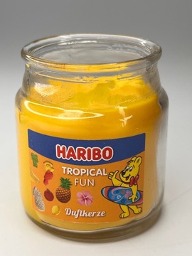 Świeca zapachowa parafinowa Tropical Fun Haribo Żelki tropikany świeży 85g
