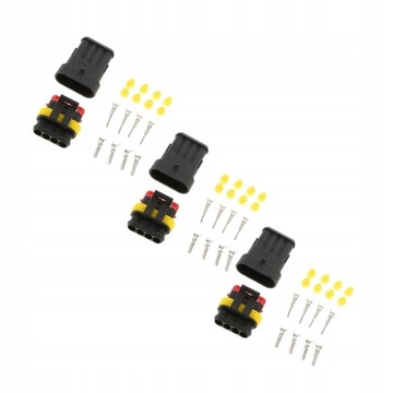 3 4-контактный разъем, комплект запечатанных штекеров