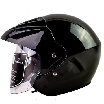 Kask otwarty na SKUTER TORQ z daszkiem czarny L