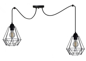 ŻYRANDOL LAMPA WISZĄCA SUFITOWA PLAFON LED LOFT PAJĄK DRUCIAK SALON HOL