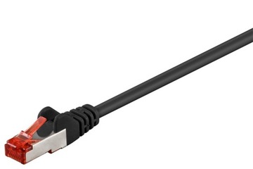 Сетевой кабель LAN S/FTP CAT 6 RJ45, черный, 0,15 м