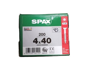 Wkręty do drewna SPAX 4.0 x 40 Główka Stożkowa TX