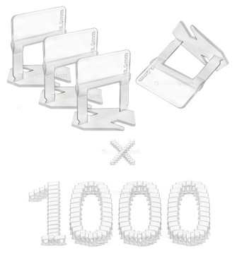 2mm MOCNY SYSTEM POZIOMOWANIA PŁYTEK 1000szt