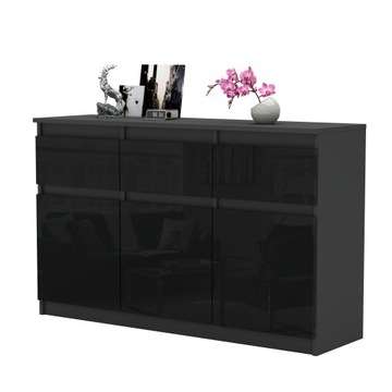 Komoda OLA szafka 120 cm 3 szuflady nowoczesna pojemna rtv POŁYSK system