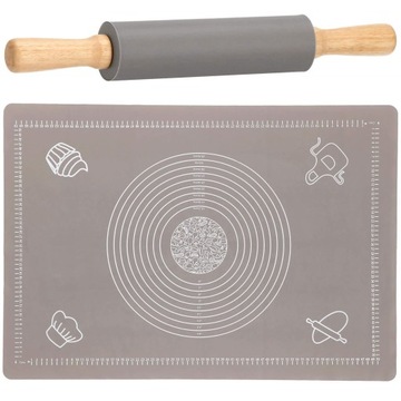 СИЛИКОНОВАЯ ДОСКА + РОЛИК 2в1 КУХОННЫЙ КОВРИК НАБОР СИЛИКОНОВЫХ ПОДКЛАДОК