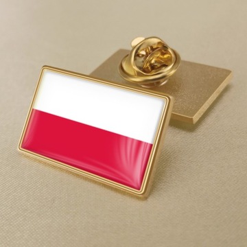 Broszka Klej kryształowy z polskiej flagi