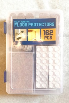 НАБОР САМОКЛЕЯЩИХСЯ НАПОЛЬНЫХ ПОДКЛАДОК РАЗНОЙ ФОРМЫ, 46 ШТ. ЧЕРНЫХ