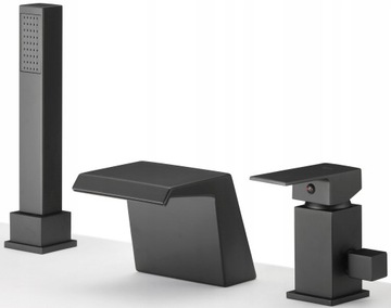 Смеситель для ванны, стоячий смеситель для душа, водопад, черный