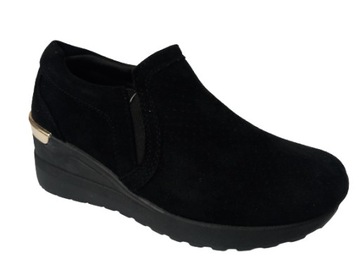 Półbuty sneakersy r40 na koturnie czarne botki