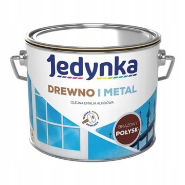 FARBA DO DREWNA I METALU JEDYNKA BRĄZOWY 0,9L