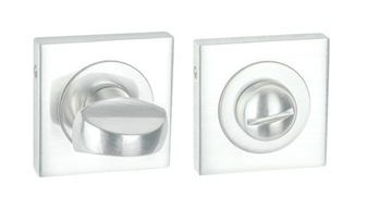 KLAMKA GABI CHROM-SATYNA/BIAŁY + BLOKADA WC HIT