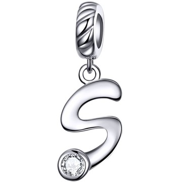 Charms Koralik Bransoletki LITERA S srebro pr.925