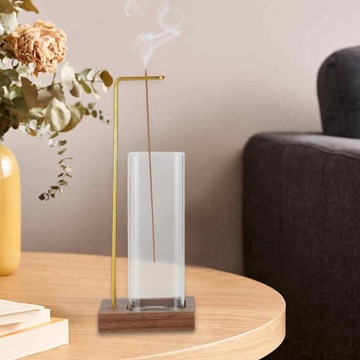 Держатель для ароматических палочек Перевернутая деревянная курильница с квадратным основанием