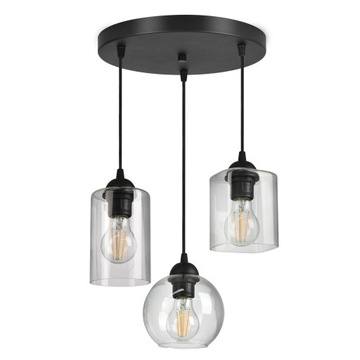 Szklana Lampa Wisząca Plafon Geometryczne Klosze