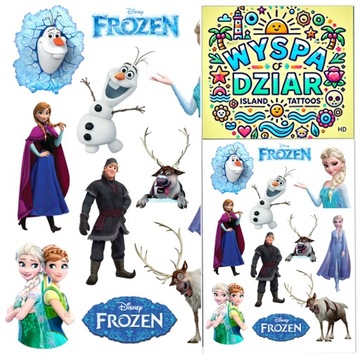 TATUAŻE ZMYWALNE DLA DZIECI KRAINA LODU ELSA ANNA BAJKA URODZINY PREZENT