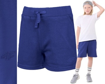 KRÓTKIE SPODENKI CHŁOPIĘCE 4F DRESOWE DZIECIĘCE SPORTOWE M627 BAWEŁNA 152