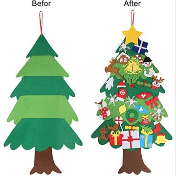 Елка из фетра своими руками, высота PL, 26 элементов декора