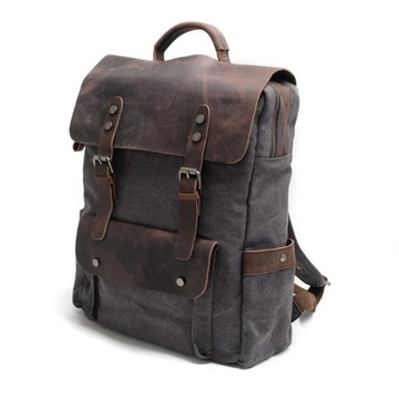 Рюкзак для ноутбука 15.6 винтажный коричневый кожаный