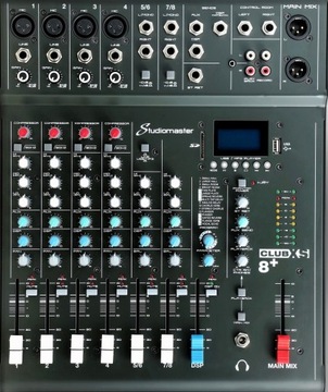 Studiomaster CLUB XS8+ - mikser 4 kanały mikrof. z kompres. USB bluetooth