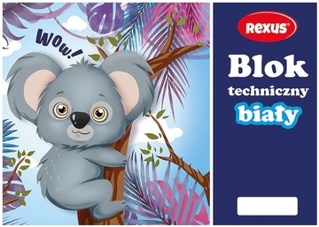 BLOK TECHNICZNY BIAŁY REXUS A4 10 KARTKOWY