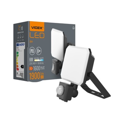 HALOGEN LED Czarny Mniej Drażni Oczy Długa Żywotność Solidny 30W IP65 IK07