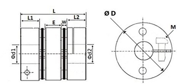 Sprzęgło płytkowe DMPA-39C 8mm/12mm