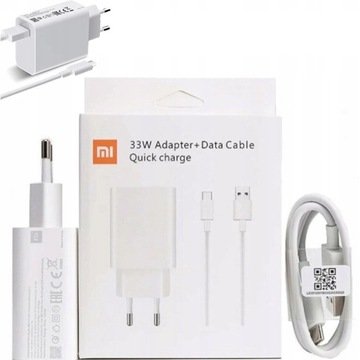 SZYBKA ŁADOWARKA XIAOMI 33W 2M KABEL USBC BIAŁY