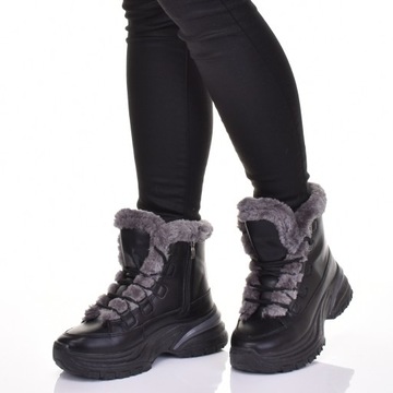 ЖЕНСКИЕ КОЖАНЫЕ СПОРТИВНЫЕ БОТИНКИ ЗИМНЯЯ УТЕПЛЕННАЯ ОБУВЬ НА МЕХЕ