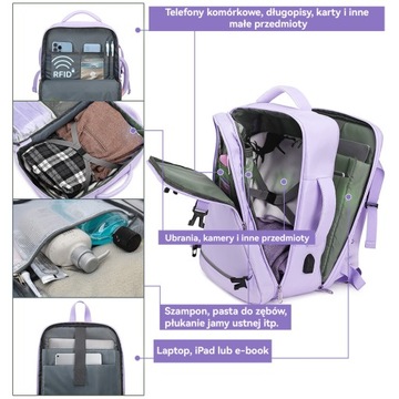 HDeye Plecak podróżny na 15,6” Plecak szkolny czerwony