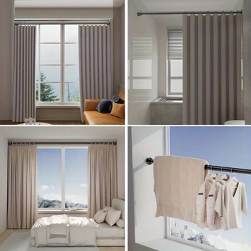 KARNISZ TELESKOPOWY DRĄŻEK ROZPOROWY PRYSZNICOWY BEZ WIERCENIA 50-80cm