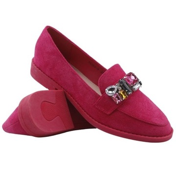 МОКАСИНЫ ЗАМШЕВЫЕ ЖЕНСКИЕ НА ПЯТКЕ, Слипоны, вставка из экокожи, розовый